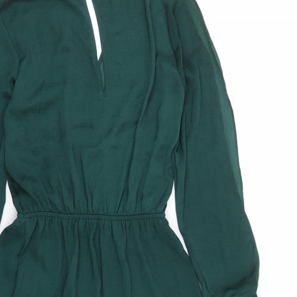 Divided by H&M Womens Green Polyester Playsuit One-Piece Size 8 Button