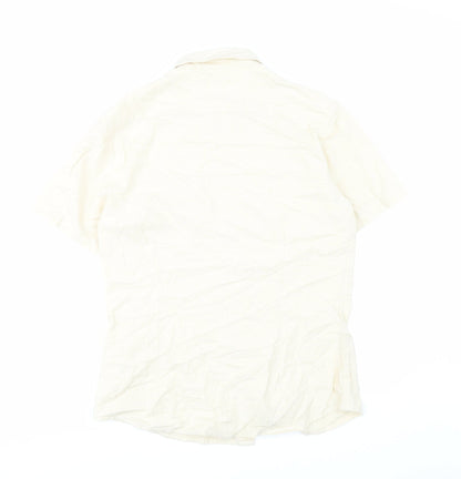 ASOS Mens Beige Cotton Button-Up Size M Collared Button