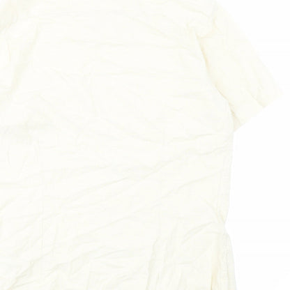 ASOS Mens Beige Cotton Button-Up Size M Collared Button
