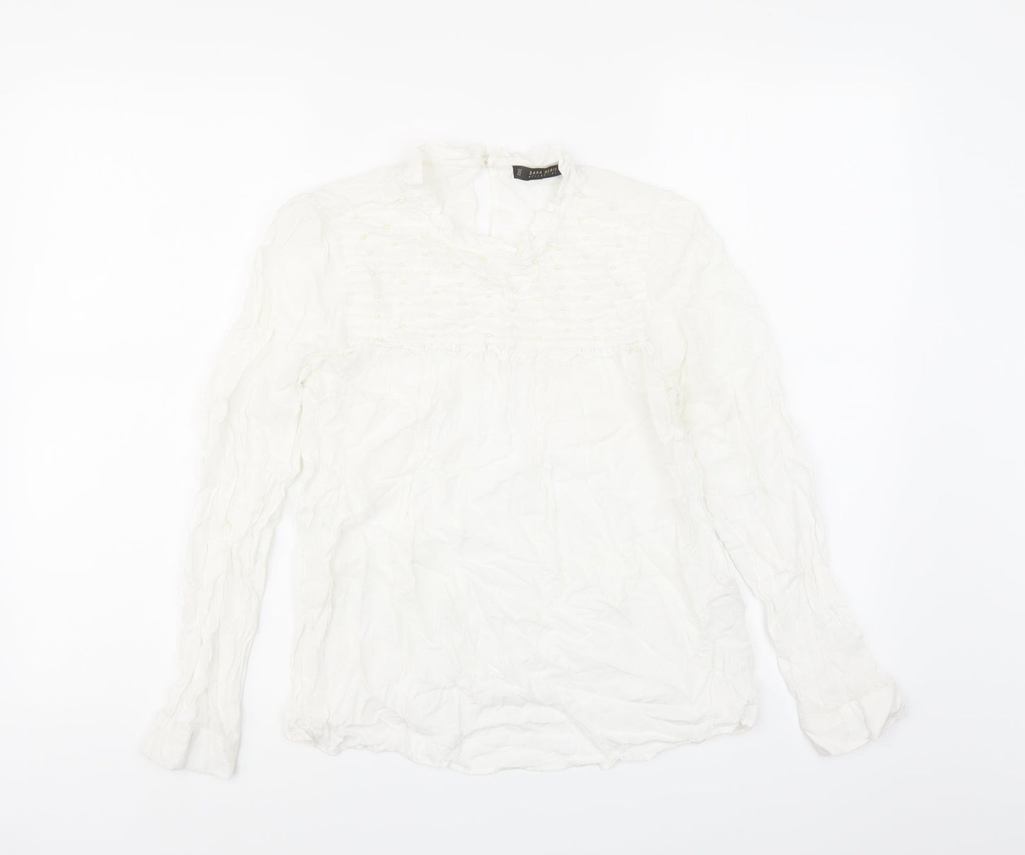 Womens UK Size M Zara White Basic Blouse