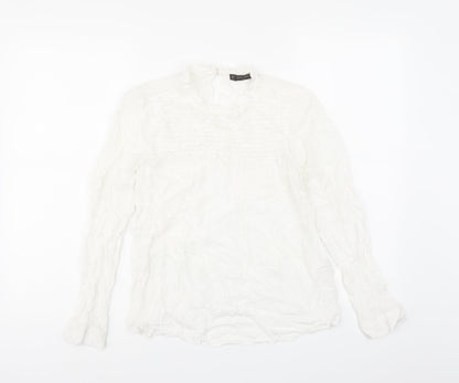 Womens UK Size M Zara White Basic Blouse