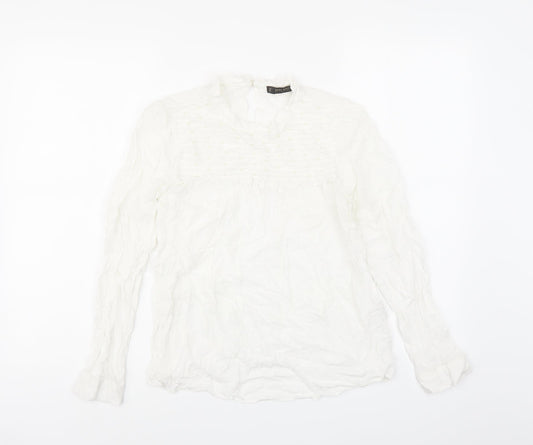 Womens UK Size M Zara White Basic Blouse