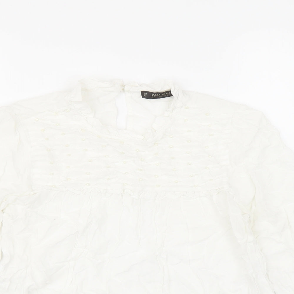 Womens UK Size M Zara White Basic Blouse