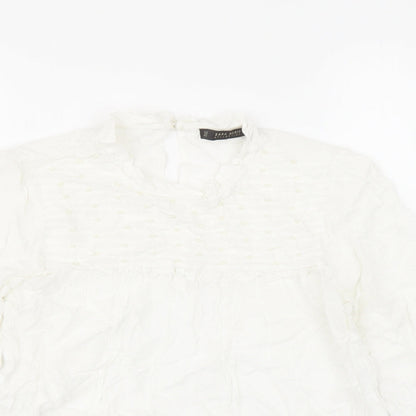 Womens UK Size M Zara White Basic Blouse