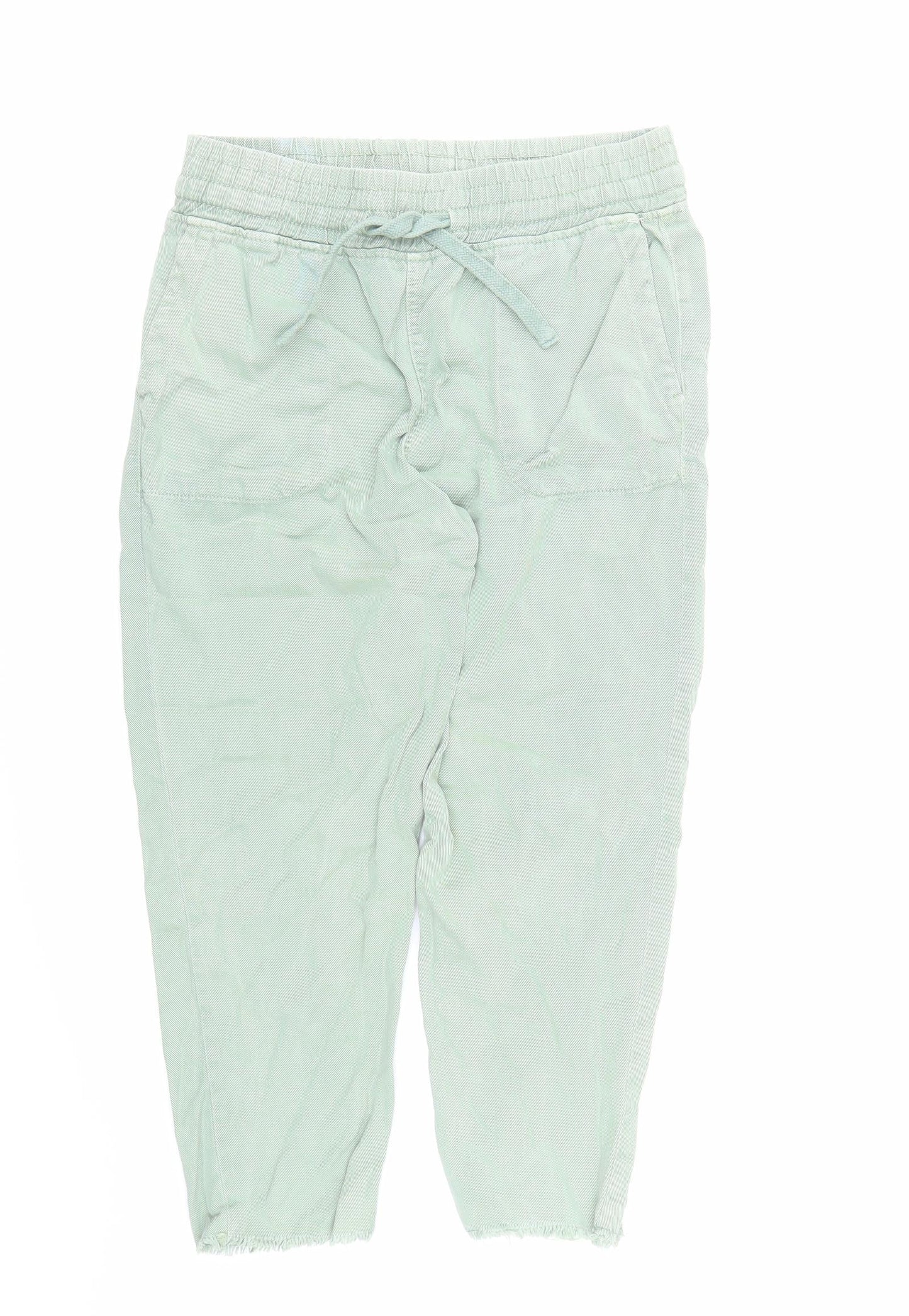 Womens UK Size M Zara Regular Fit Carrot Green Trousers