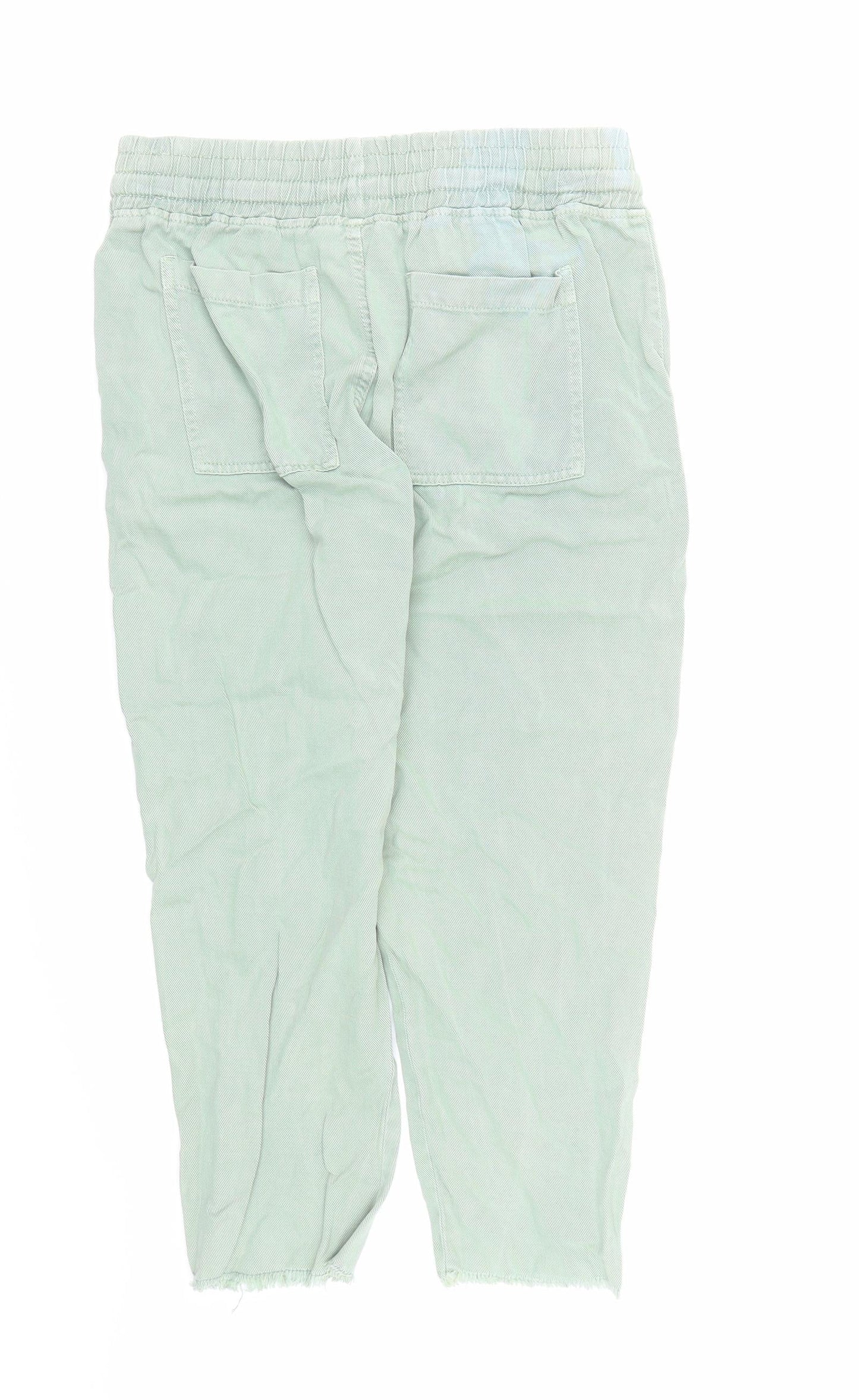 Womens UK Size M Zara Regular Fit Carrot Green Trousers
