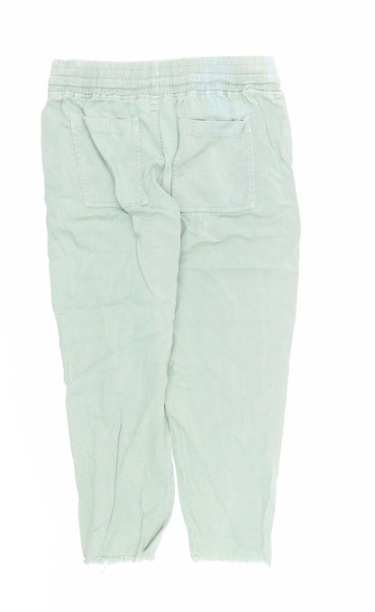 Womens UK Size M Zara Regular Fit Carrot Green Trousers