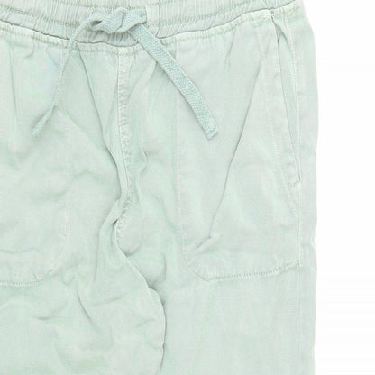 Womens UK Size M Zara Regular Fit Carrot Green Trousers