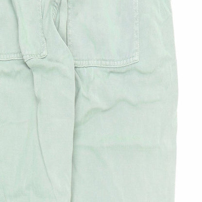 Womens UK Size M Zara Regular Fit Carrot Green Trousers