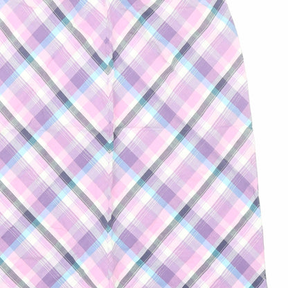 Divided by H&M Womens Purple Plaid Cotton A-Line Skirt Size M - Elasticated Waist