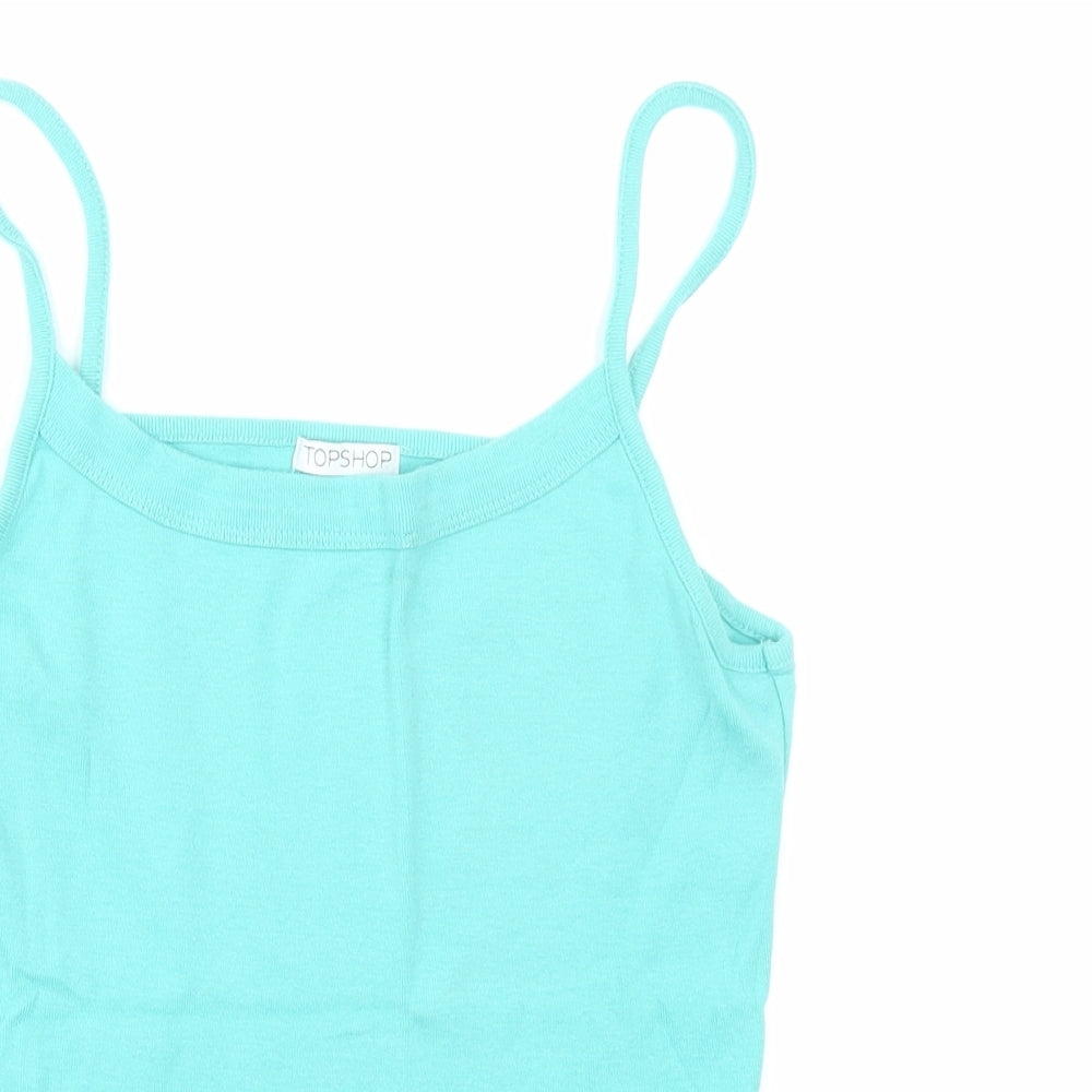 Womens UK Size 12 Topshop Blue Basic Tank