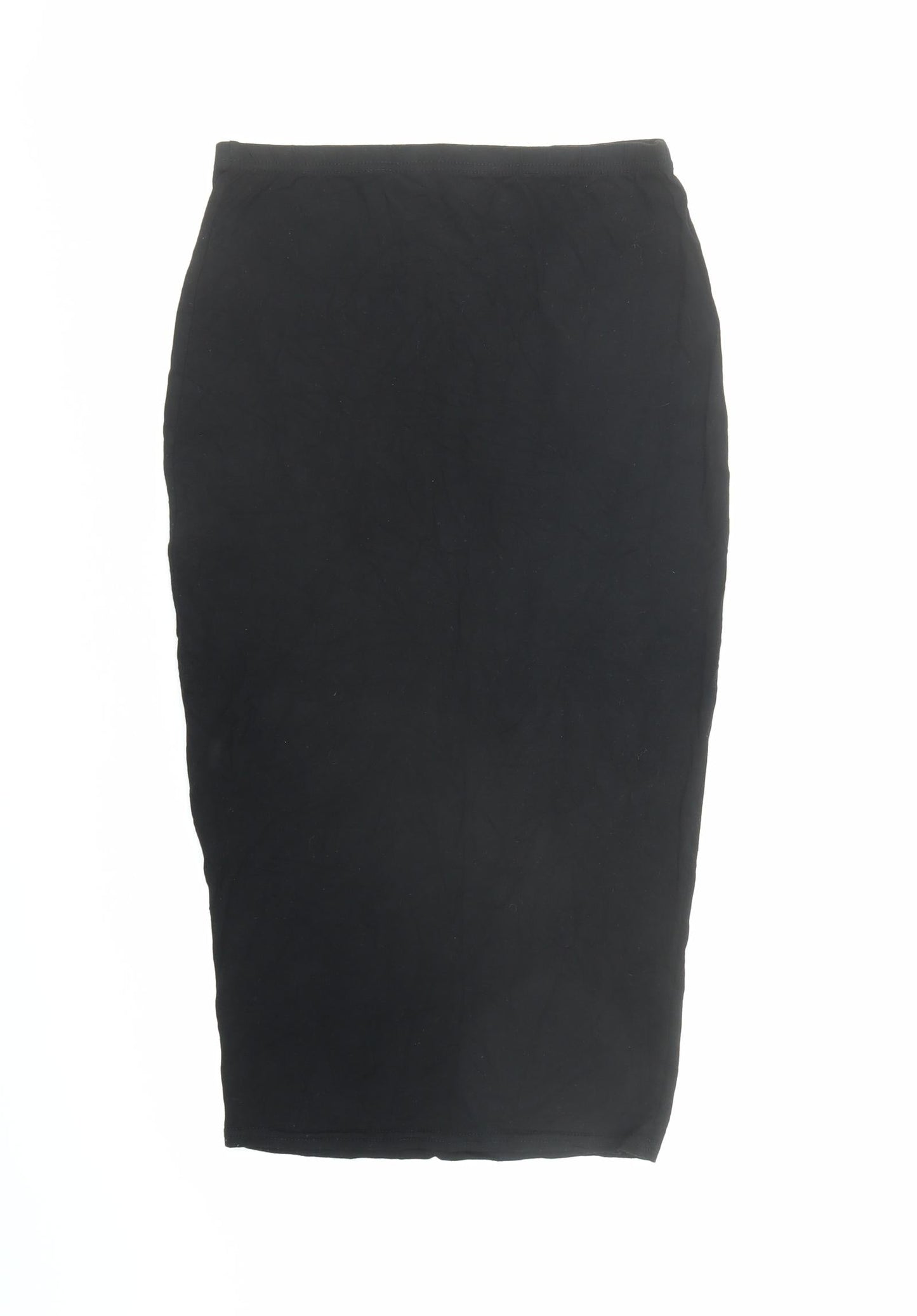 Boohoo Womens Black Viscose Bandage Skirt Size 6 - Elasticated Waist