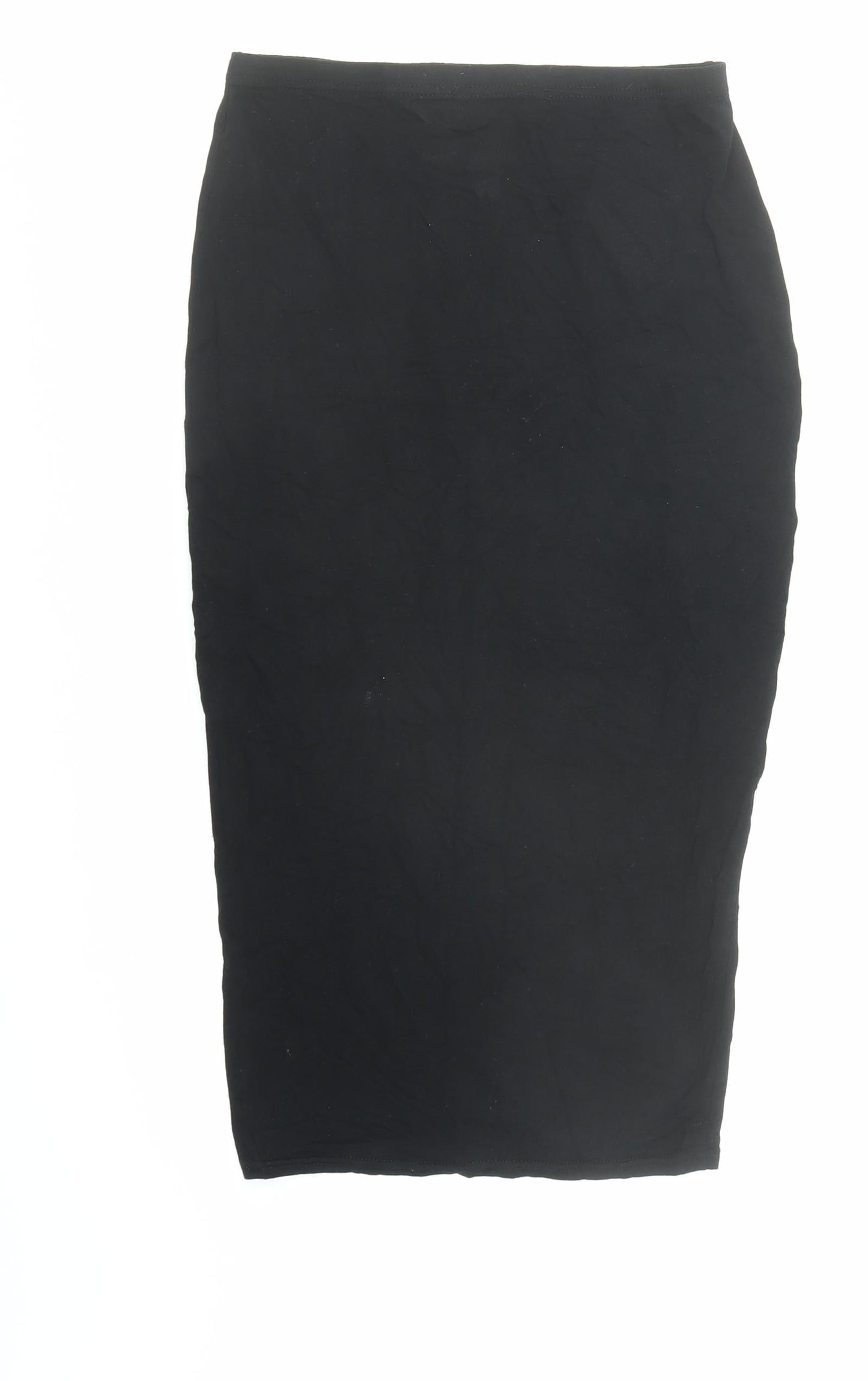 Boohoo Womens Black Viscose Bandage Skirt Size 6 - Elasticated Waist