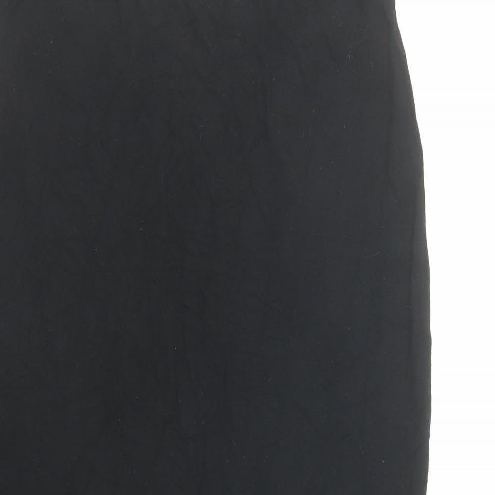 Boohoo Womens Black Viscose Bandage Skirt Size 6 - Elasticated Waist
