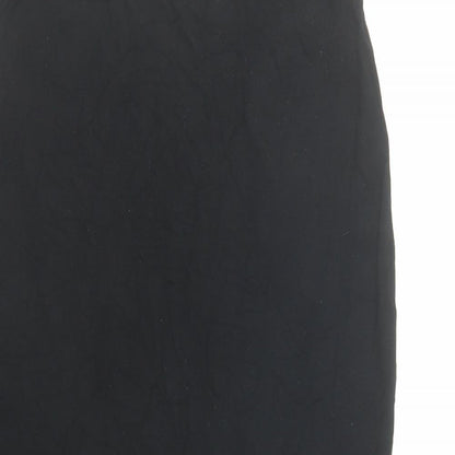 Boohoo Womens Black Viscose Bandage Skirt Size 6 - Elasticated Waist