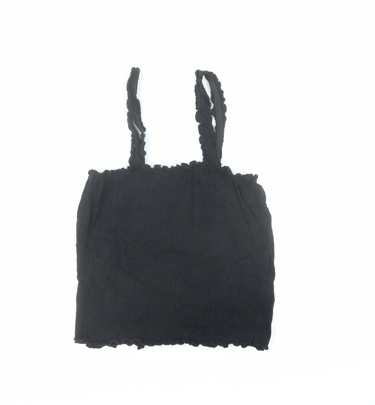 Womens UK Size 10 New Look Black Cropped Tank