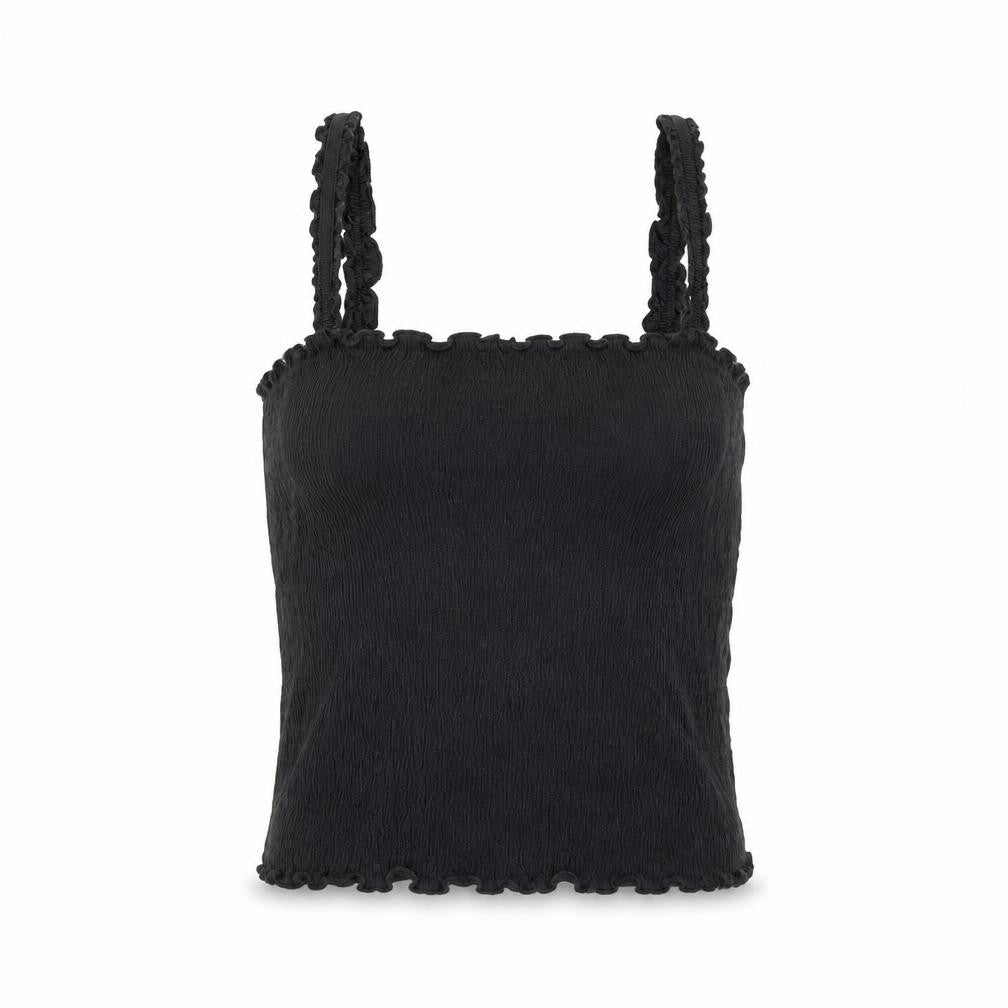 Womens UK Size 10 New Look Black Cropped Tank