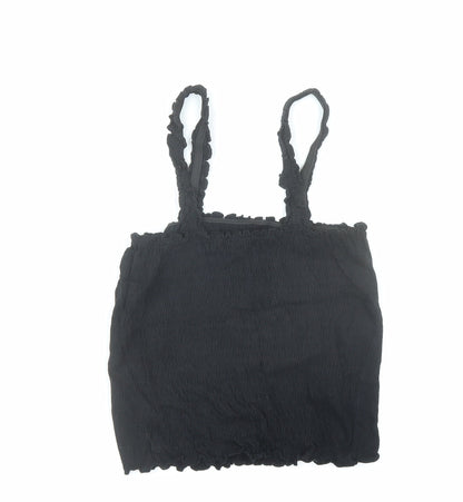 Womens UK Size 10 New Look Black Cropped Tank