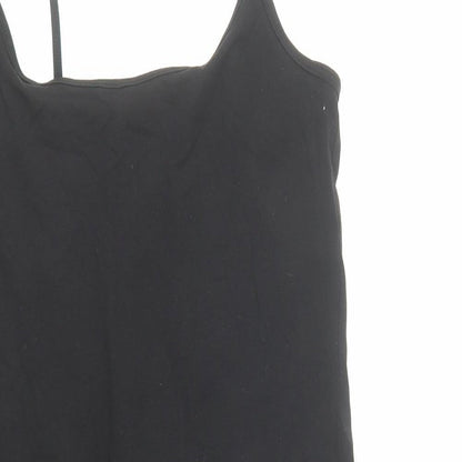 NEXT Womens Black Cotton Tank Dress Size 10 Round Neck Pullover