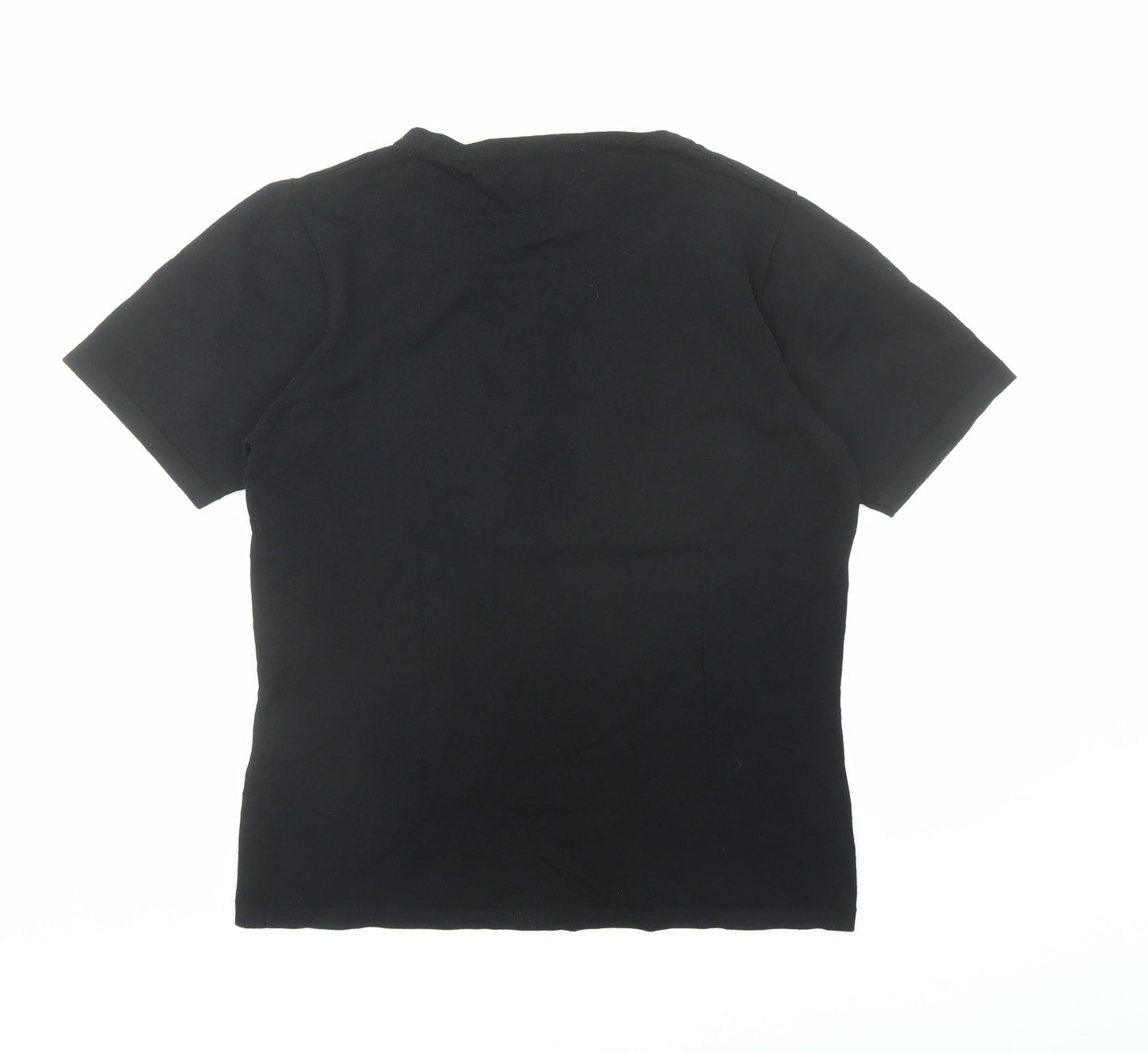 Claire.Dk Womens Black Round Neck Viscose Pullover Jumper Size S
