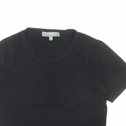 Claire.Dk Womens Black Round Neck Viscose Pullover Jumper Size S