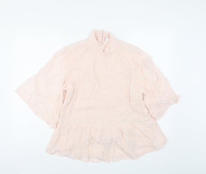Womens UK Size M VILA Pink Basic Blouse