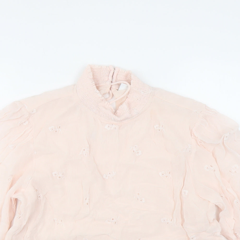Womens UK Size M VILA Pink Basic Blouse