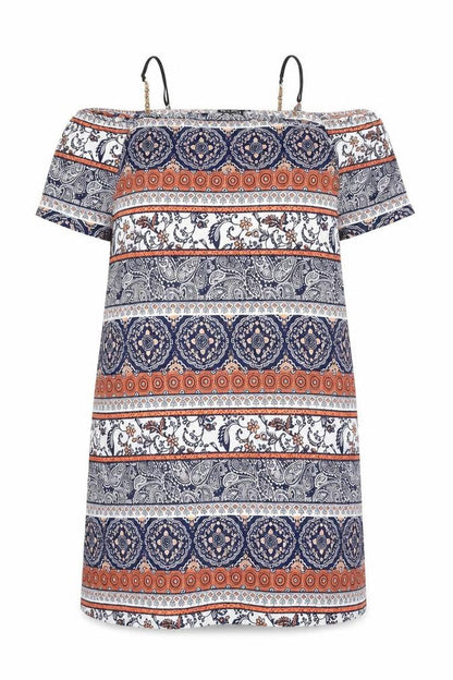 BeYou Womens Multicoloured Geometric Polyester Sheath Size 18 Square Neck Pullover