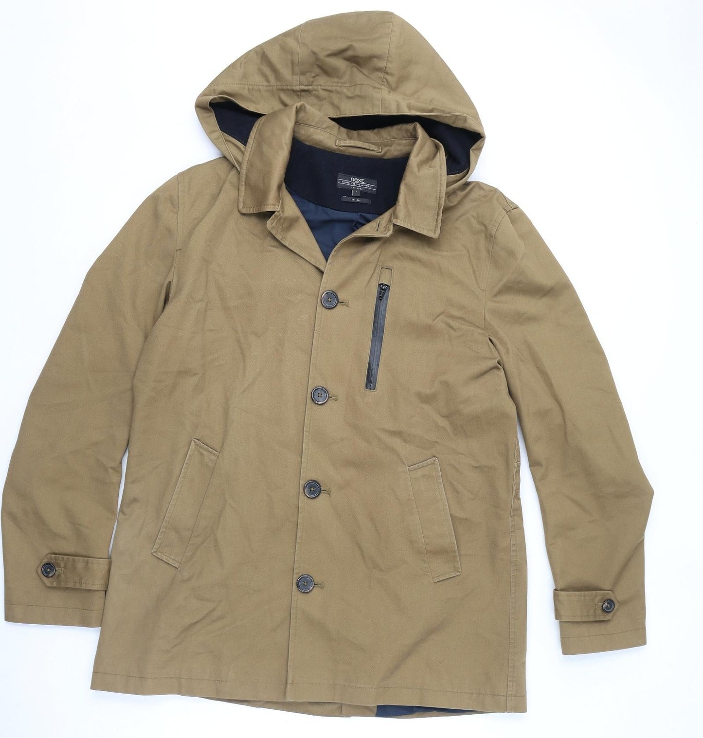 Mens UK Size L NEXT Brown Overcoat