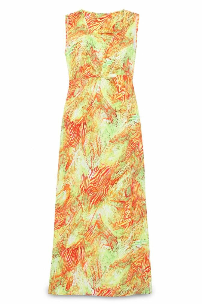 Marks and Spencer Womens Multicoloured Animal Print Viscose Maxi Size 12 V-Neck Pullover - Snake Print, Tiger Print