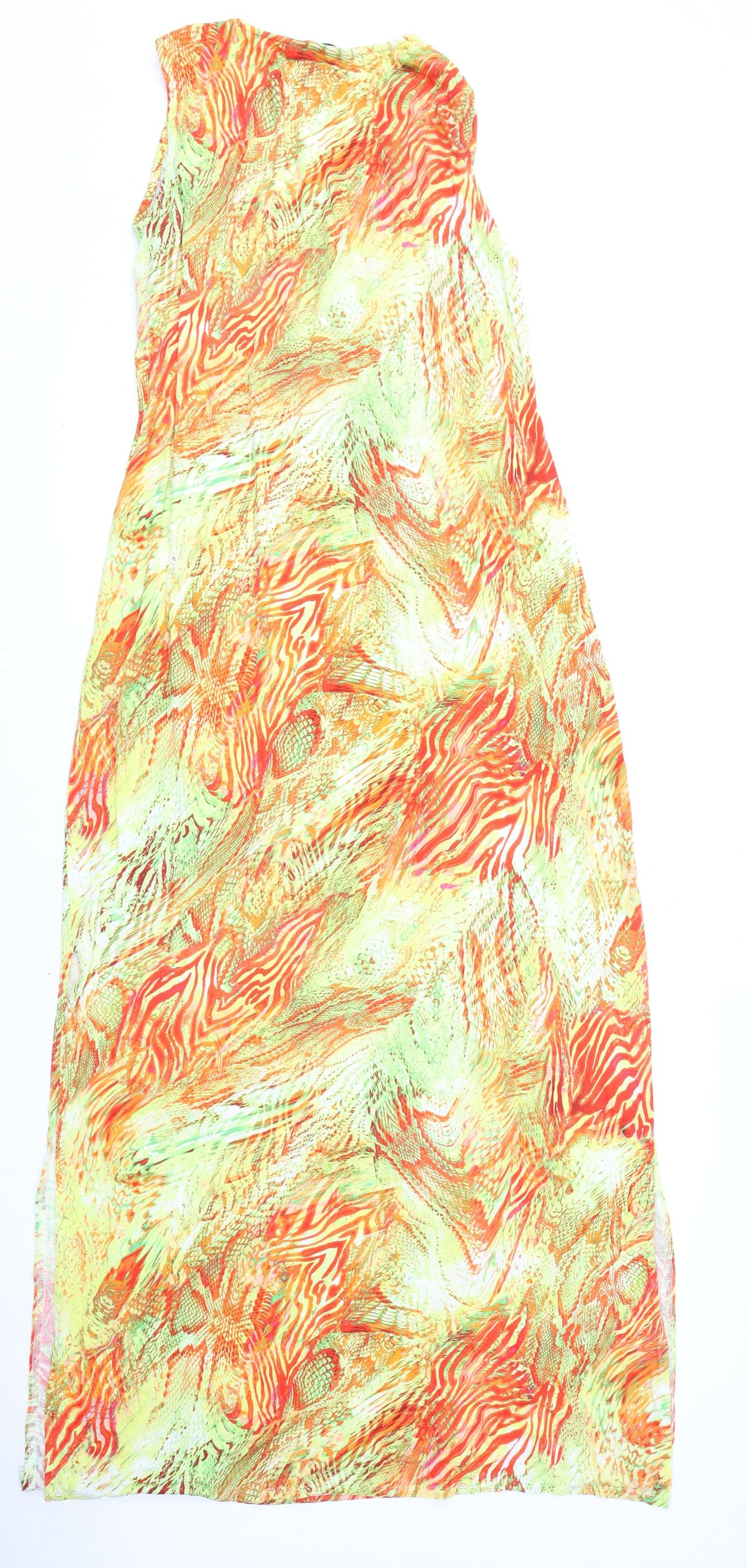 Marks and Spencer Womens Multicoloured Animal Print Viscose Maxi Size 12 V-Neck Pullover - Snake Print, Tiger Print