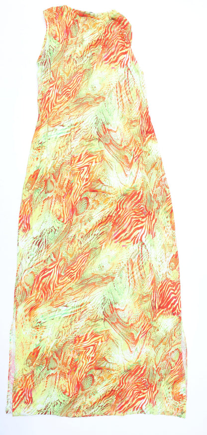Marks and Spencer Womens Multicoloured Animal Print Viscose Maxi Size 12 V-Neck Pullover - Snake Print, Tiger Print