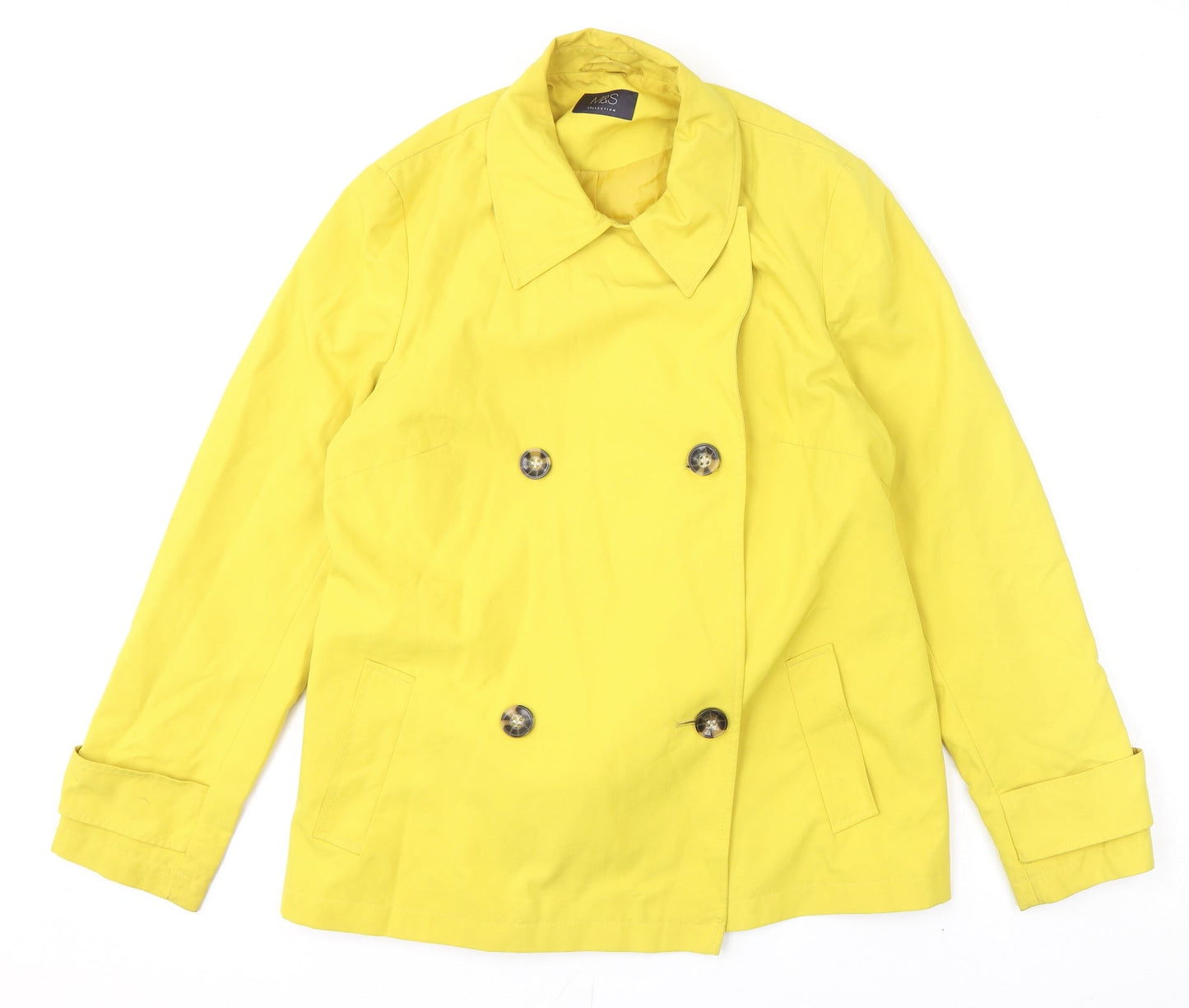 Womens UK Size 14 Marks and Spencer Yellow Overcoat