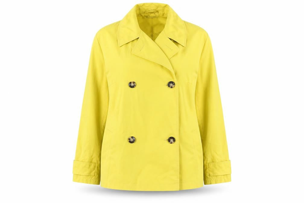Marks & Spencer Womens Yellow Overcoat Coat Size 14 Button