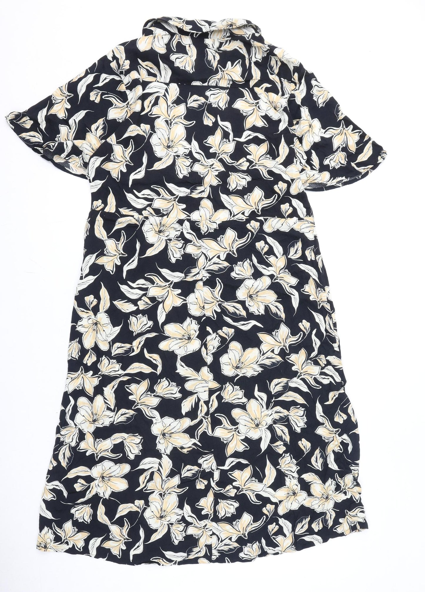 NEXT Womens Multicoloured Floral Polyester A-Line Size 10 Collared Zip