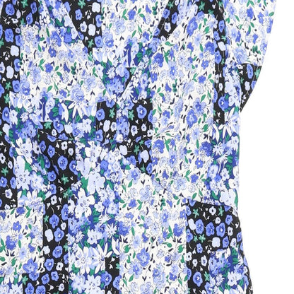 Marks and Spencer Womens Multicoloured Floral Polyester A-Line Size 12 V-Neck Pullover
