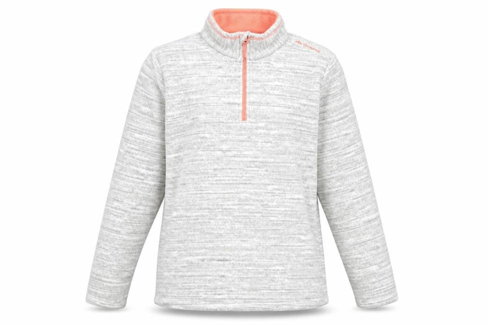 Decathlon Girls Grey Polyester Pullover Sweatshirt Size M Zip
