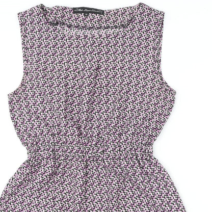 Mela London Womens Multicoloured Geometric Polyester A-Line Size 12 Round Neck Pullover