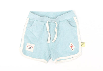 Marks and Spencer Girls Blue Cotton Cropped Trousers Size 6-9 Months Pullover - Shorts, Harry Potter
