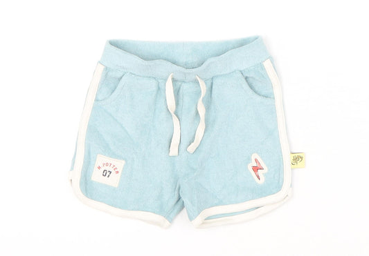 Marks and Spencer Girls Blue Cotton Cropped Trousers Size 6-9 Months Pullover - Shorts, Harry Potter
