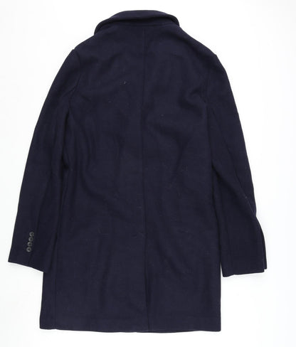 ASOS Mens Blue Overcoat Coat Size M Button
