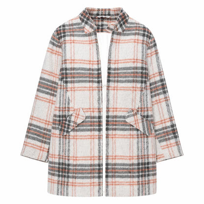 Red Herring Womens Multicoloured Plaid Overcoat Coat Size 18 Hook & Eye