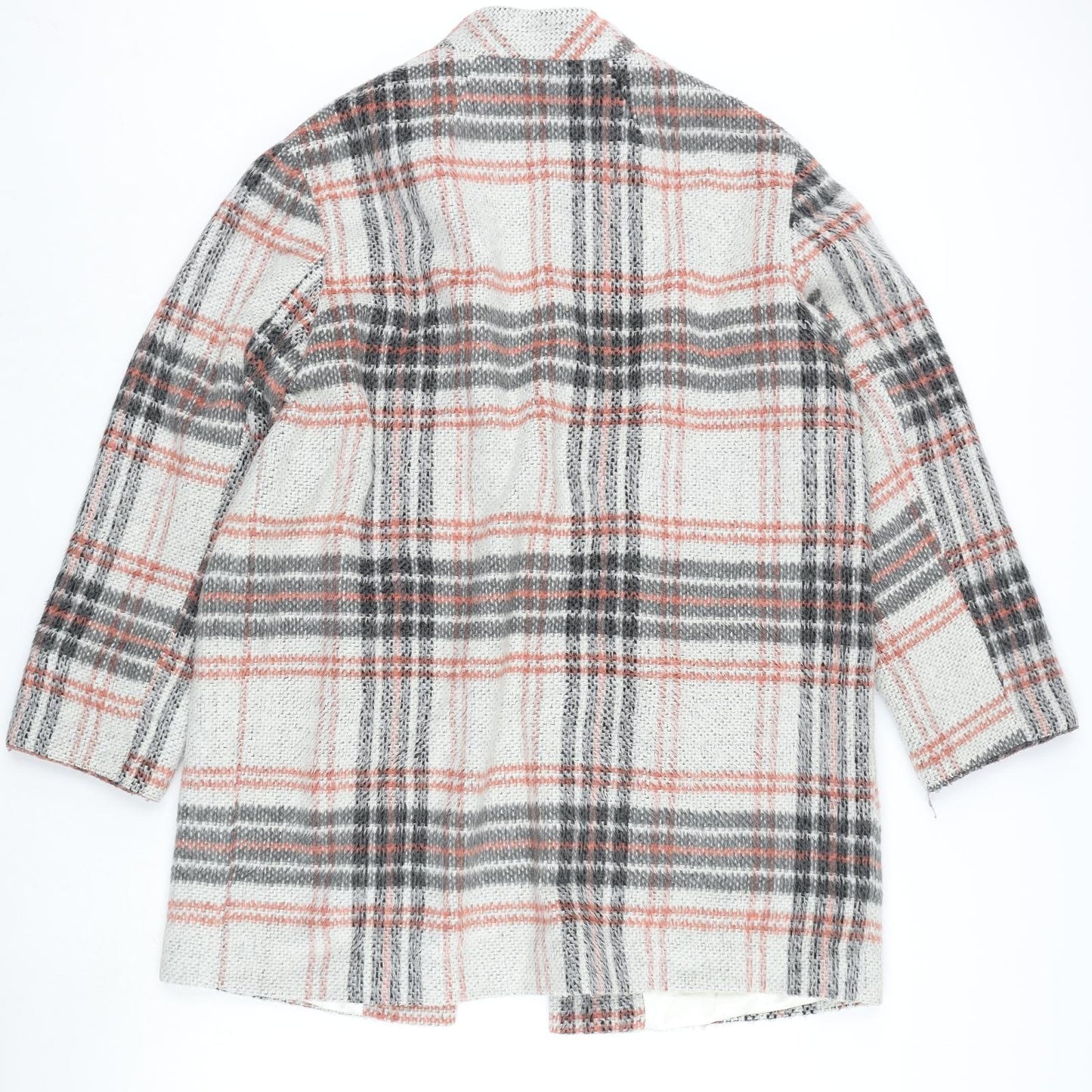 Red Herring Womens Multicoloured Plaid Overcoat Coat Size 18 Hook & Eye