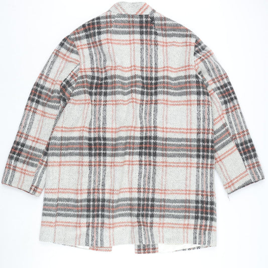 Red Herring Womens Multicoloured Plaid Overcoat Coat Size 18 Hook & Eye