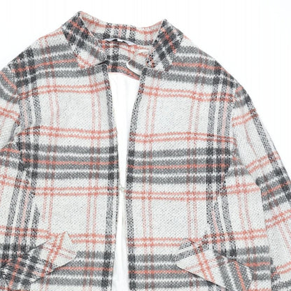 Red Herring Womens Multicoloured Plaid Overcoat Coat Size 18 Hook & Eye