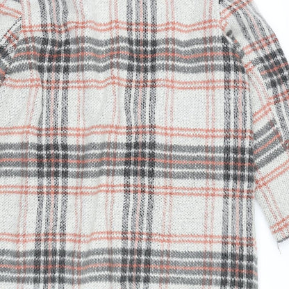 Red Herring Womens Multicoloured Plaid Overcoat Coat Size 18 Hook & Eye