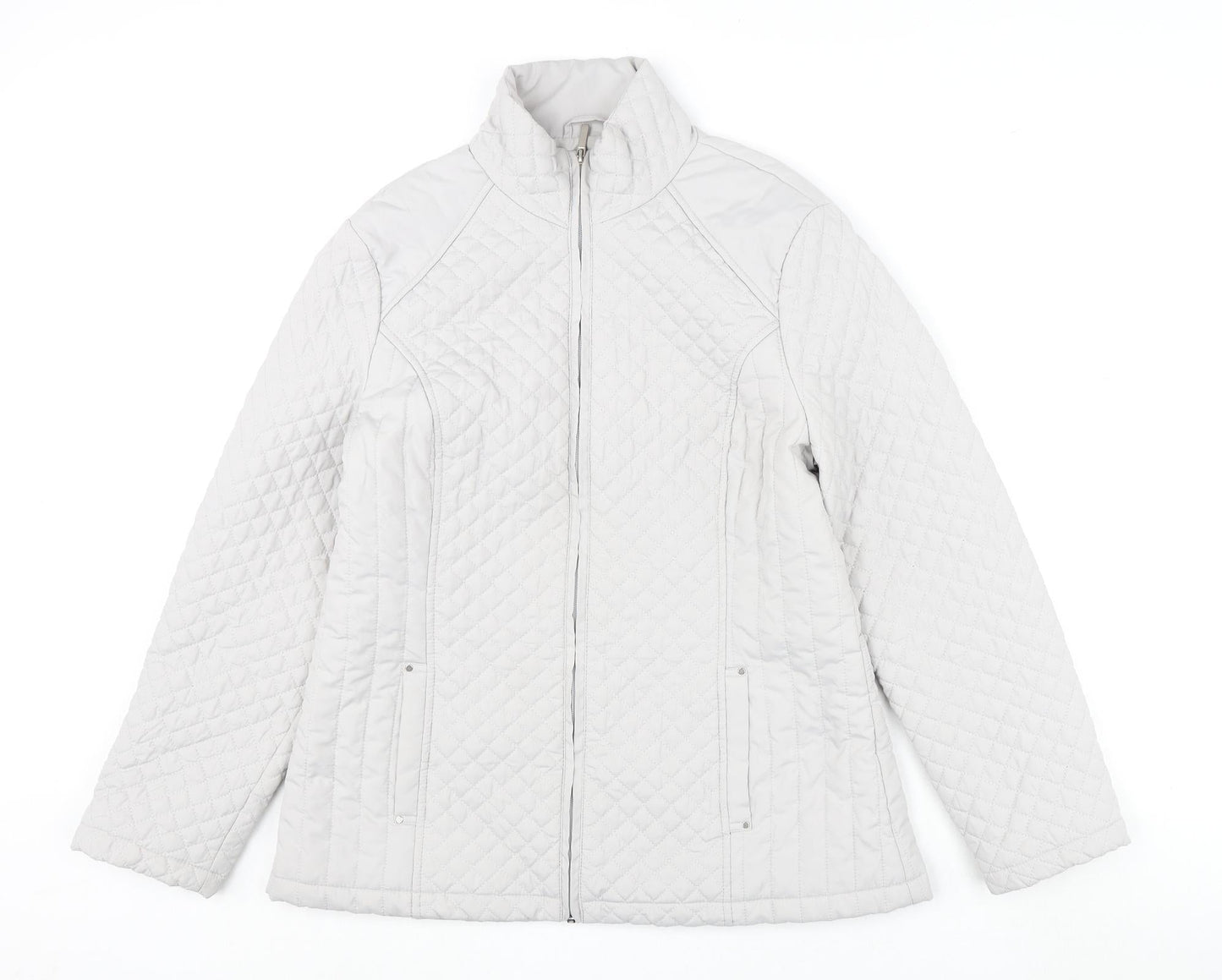 Autonomy Womens Grey Quilted Coat Size 14 Zip