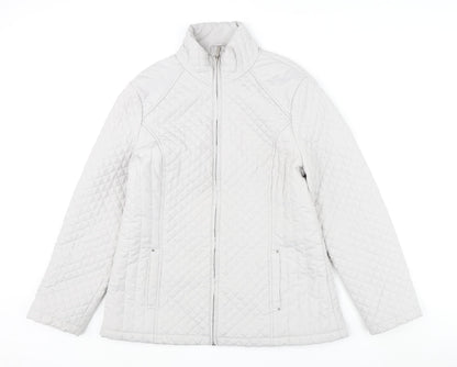 Autonomy Womens Grey Quilted Coat Size 14 Zip