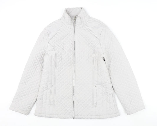 Autonomy Womens Grey Quilted Coat Size 14 Zip