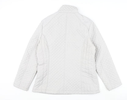 Autonomy Womens Grey Quilted Coat Size 14 Zip